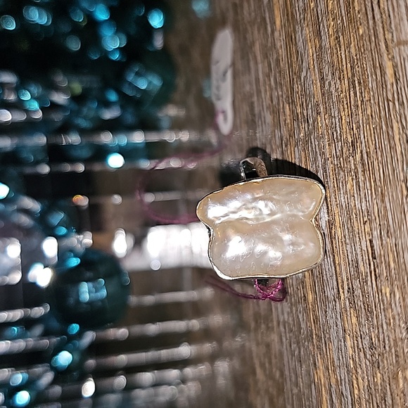 New Baroque pearl  Ring size 9.5  sterling silver - Picture 1 of 8